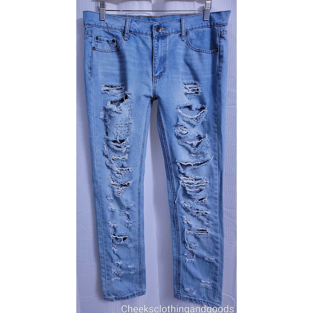 Rag & Bone Boyfriend The Dre Thrasher Distressed Light Wash Jeans Womens size 28 - Picture 2 of 8
